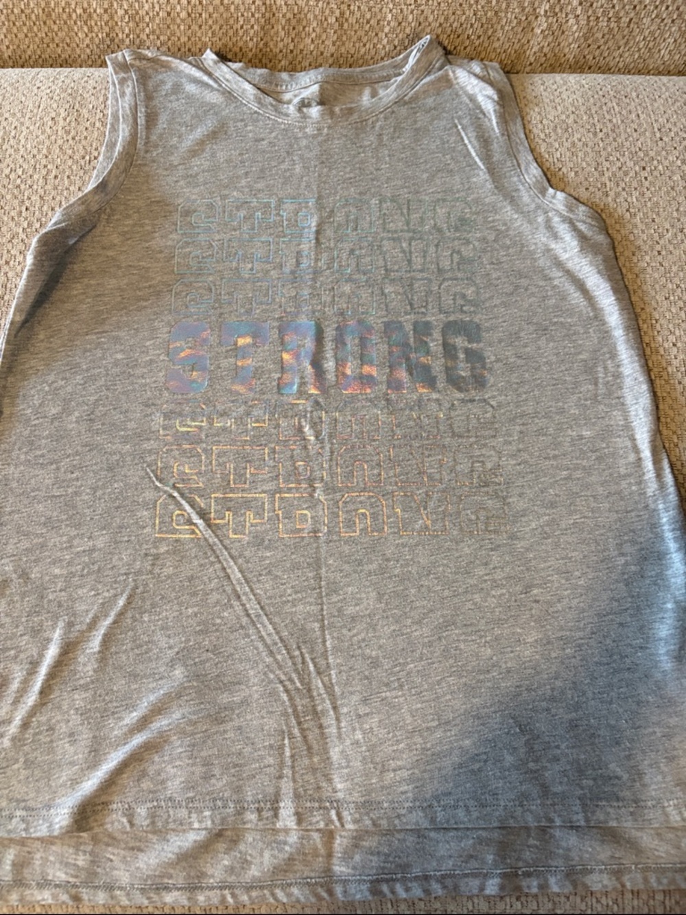 Kids Gray 'STRONG' Graphic Tank Top